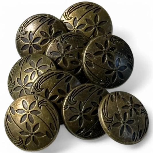 Antique-style floral patterned buttons.