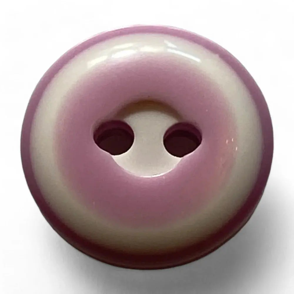 Two-hole pink and white button.