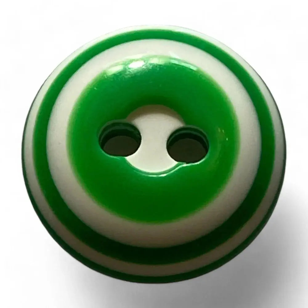 Green and white striped button.