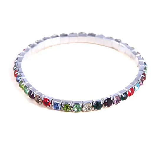 Colorful rhinestone bracelet.