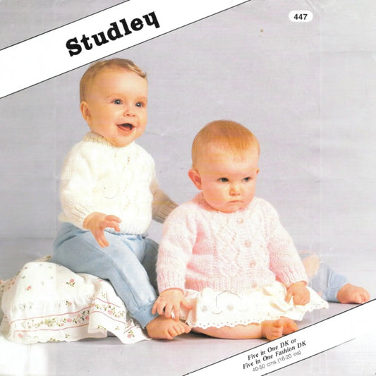 Vintage Studley Knitting Pattern 447 Sweater And Cardigan Digital Download Pdf KnitForLess