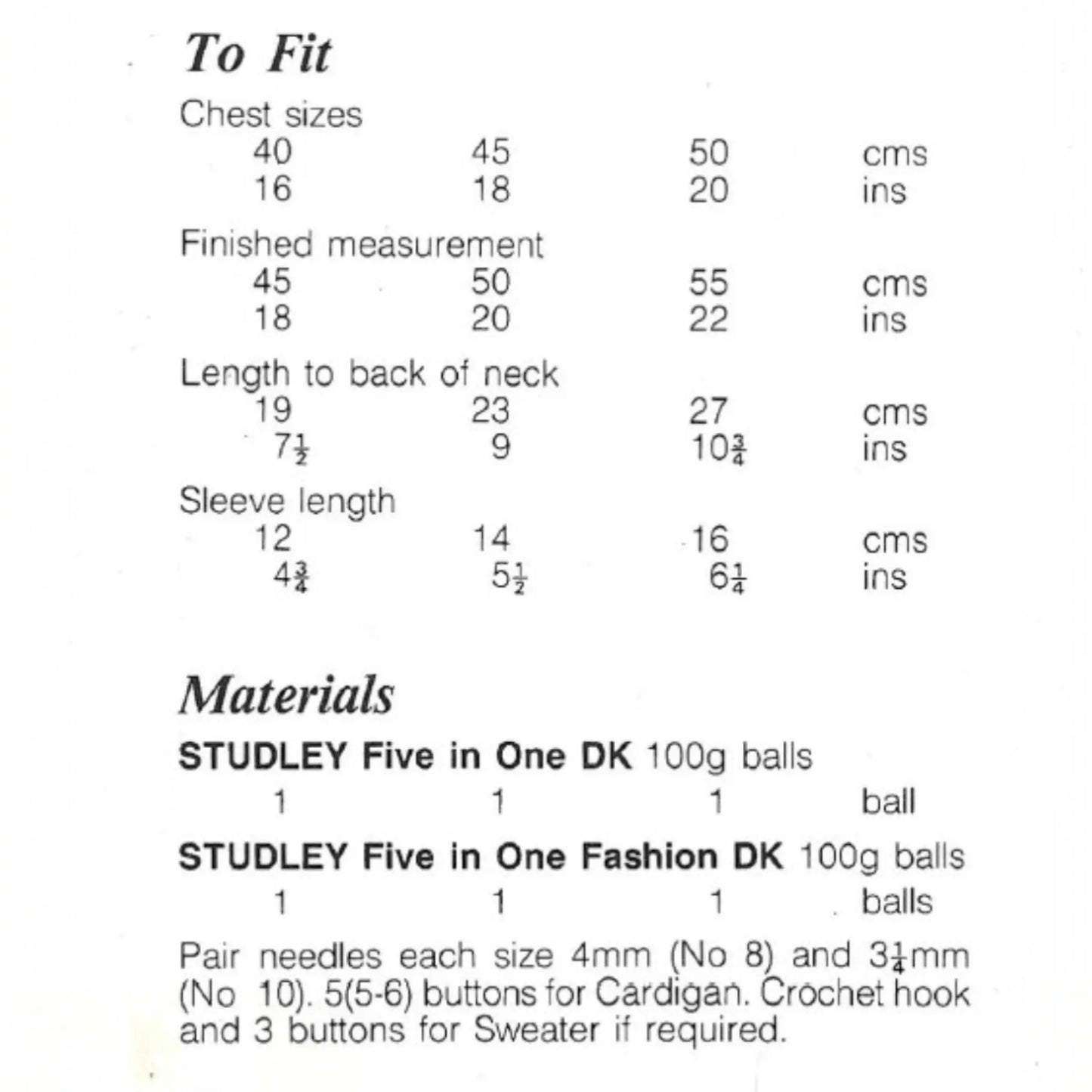 Vintage Studley Knitting Pattern 447 Sweater And Cardigan Digital Download Pdf KnitForLess