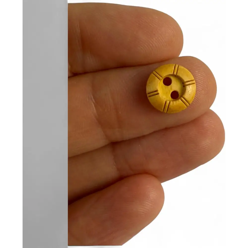 Wooden Buttons with Engraved Pattern 10mm 2-Hole Pack of 10