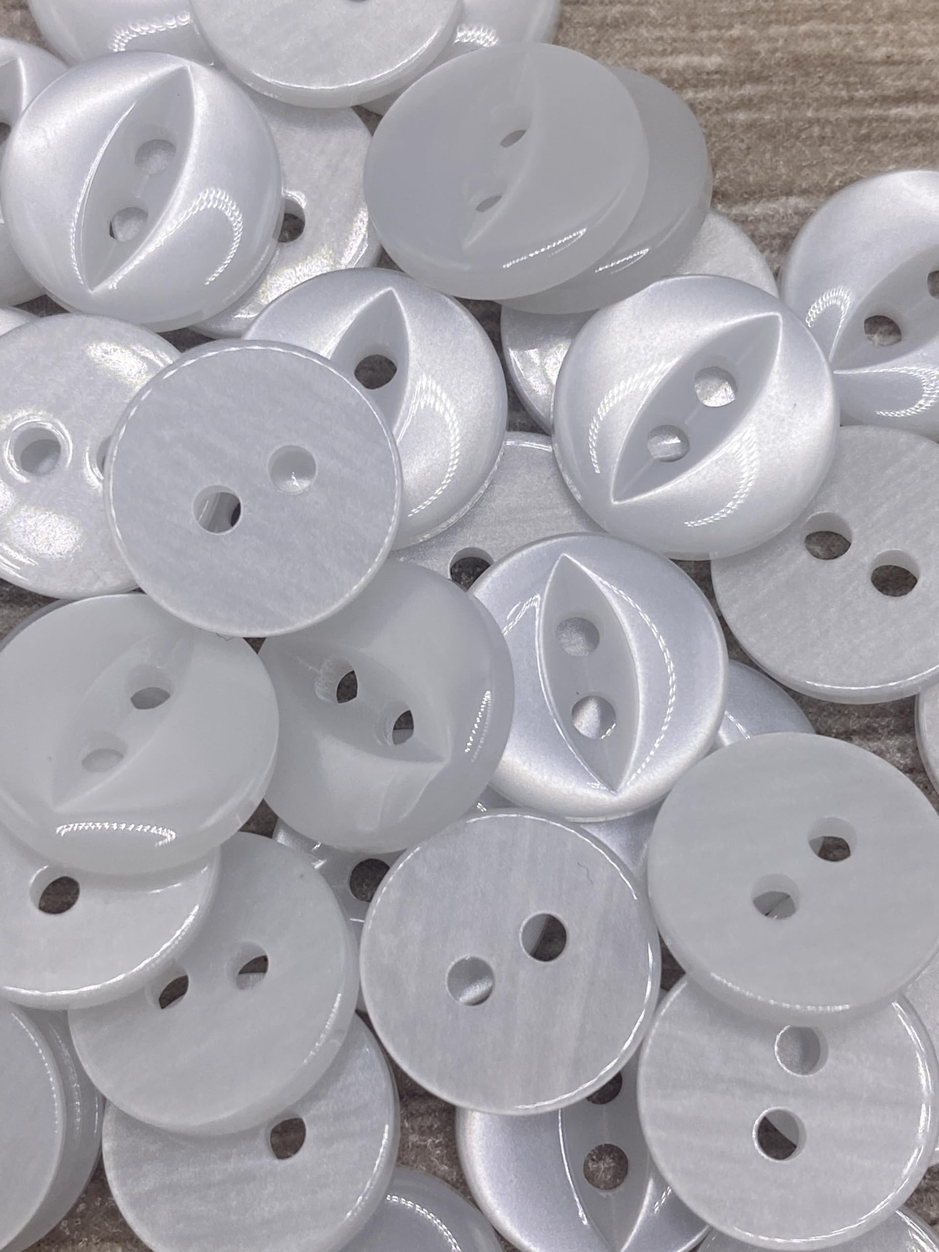 KnitForLess 100Pcs 11mm Fisheye Buttons Polyester Baby Cardigans Knitting Sewing