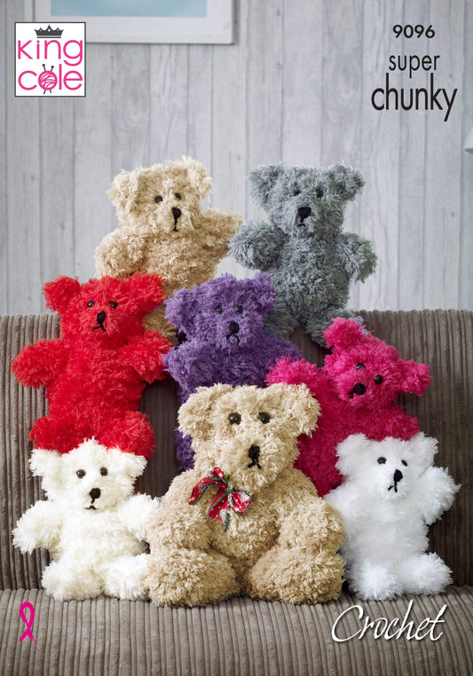 King Cole Tufty Joseph The Bear Crocheted Pattern 9096