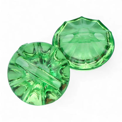 12mm Acrylic Crystal Transparent Shank Buttons 9 Colours for Cardigans Knitting Pack of 10 - Green
