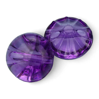 12mm Acrylic Crystal Transparent Shank Buttons 9 Colours for Cardigans Knitting Pack of 10 - Purple