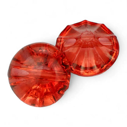 12mm Acrylic Crystal Transparent Shank Buttons 9 Colours for Cardigans Knitting Pack of 10 - Red