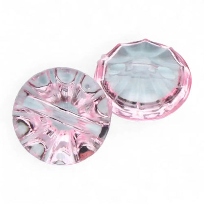 12mm Acrylic Crystal Transparent Shank Buttons 9 Colours for Cardigans Knitting Pack of 10 - Baby Pink