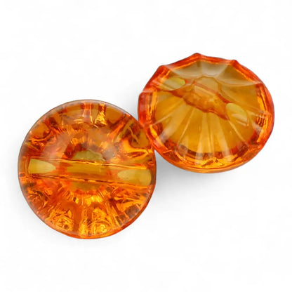 12mm Acrylic Crystal Transparent Shank Buttons 9 Colours for Cardigans Knitting Pack of 10 - Orange