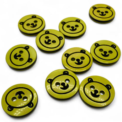 13mm Teddy Bear Buttons - Cute Plastic for Baby Knitting Sewing Crafts - Pack of 10
