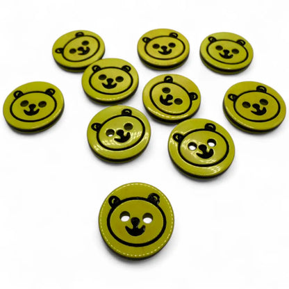 13mm Teddy Bear Buttons - Cute Plastic for Baby Knitting Sewing Crafts - Pack of 10