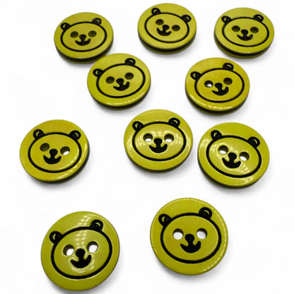 13mm Teddy Bear Buttons - Cute Plastic for Baby Knitting Sewing Crafts - Pack of 10