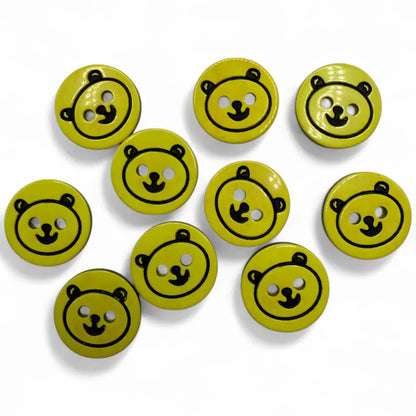 13mm Teddy Bear Buttons - Cute Plastic for Baby Knitting Sewing Crafts - Pack of 10