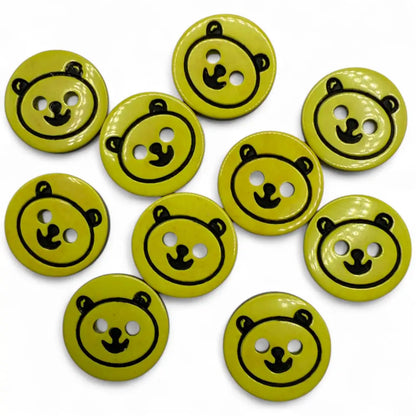 13mm Teddy Bear Buttons - Cute Plastic for Baby Knitting Sewing Crafts - Pack of 10