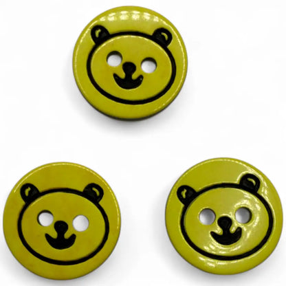 13mm Teddy Bear Buttons - Cute Plastic for Baby Knitting Sewing Crafts - Pack of 10