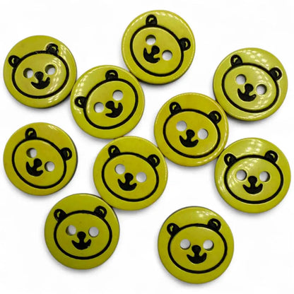 Yellow bear-faced buttons.