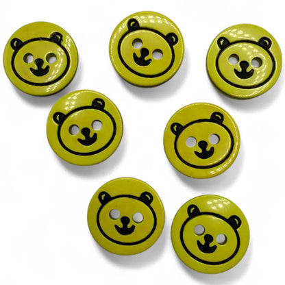 Yellow bear-faced buttons.