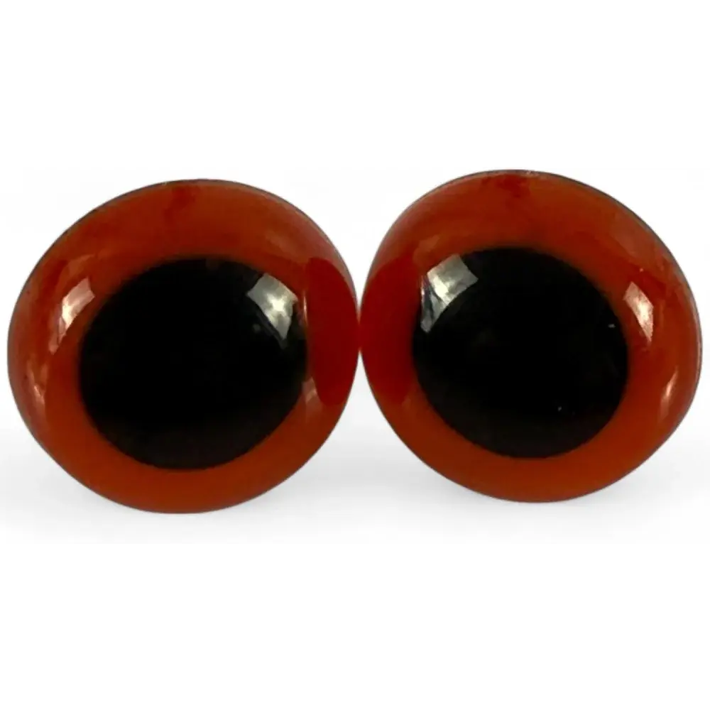 Pair of brown and black googly eyes.