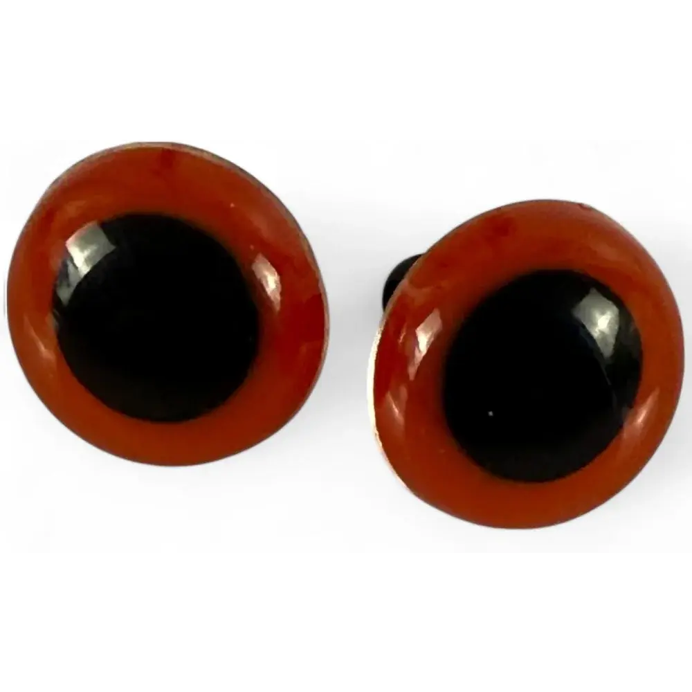 Pair of brown and black googly eyes.