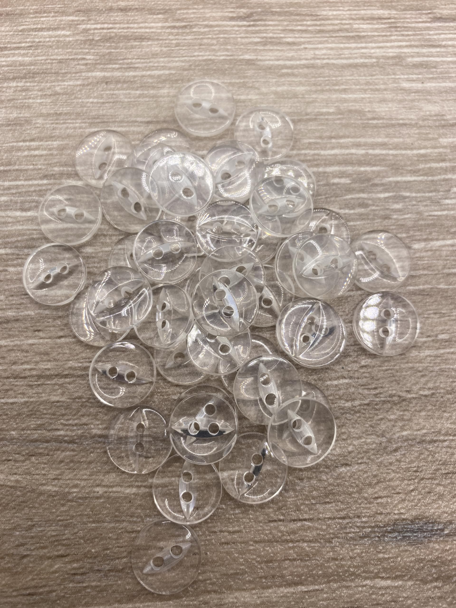 Fisheye Buttons 3 Sizes 2 Hole Baby Knitting Pack of 10 (50 Clear 16.5mm)