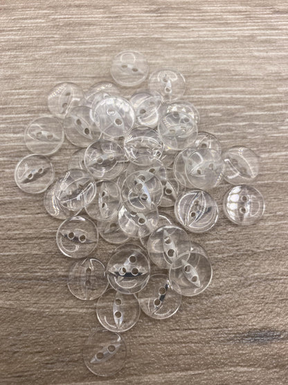 Fisheye Buttons 3 Sizes 2 Hole Baby Knitting Pack of 10 (50 Clear 16.5mm)