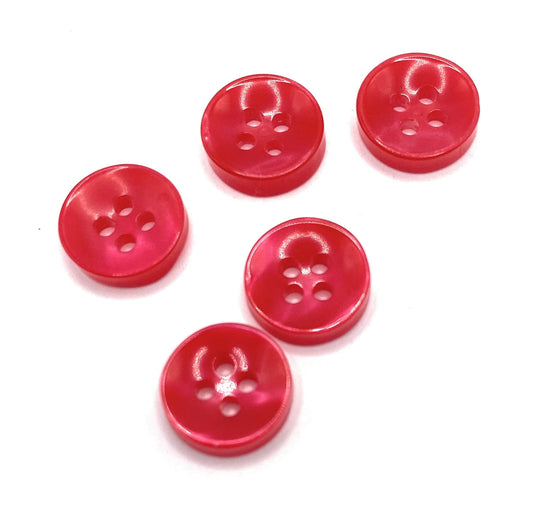 KnitForLess Red 11mm Buttons 4 Hole Baby Cardigans Shirt Knitting Sewing Plastic 20