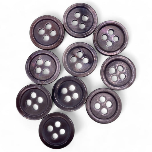 KnitForLess Pearl Shell Buttons 9mm Grey 4 Hole Rim Edge Baby Cardigan Shirt 30