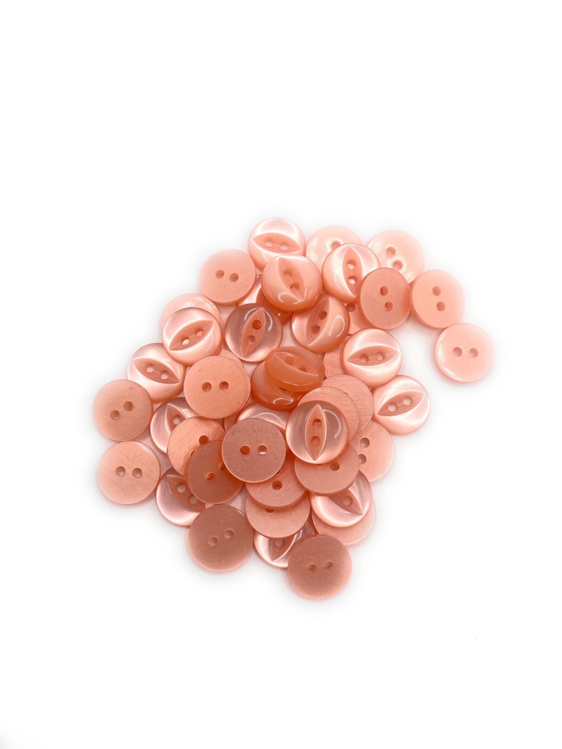 Fisheye Buttons 3 Sizes 2 Hole Baby Knitting Pack of 10 (49 Peach 16.5mm)