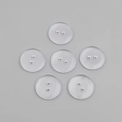 KnitForLess 20mm Buttons Clear Transparent Sewing Bedding Knitting 2 Holes Pack of 10