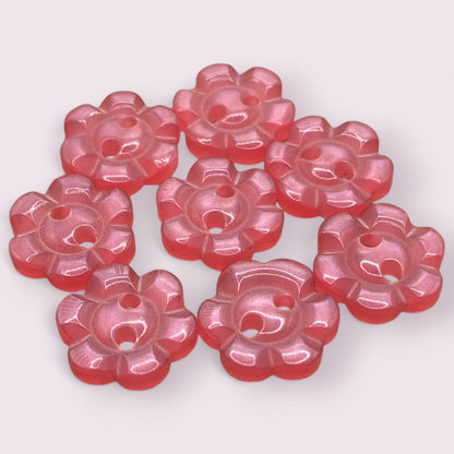 KnitForLess Baby Pink Flower Resin Buttons 11.5mm 2 Hole Cardigan Knitting Sewing