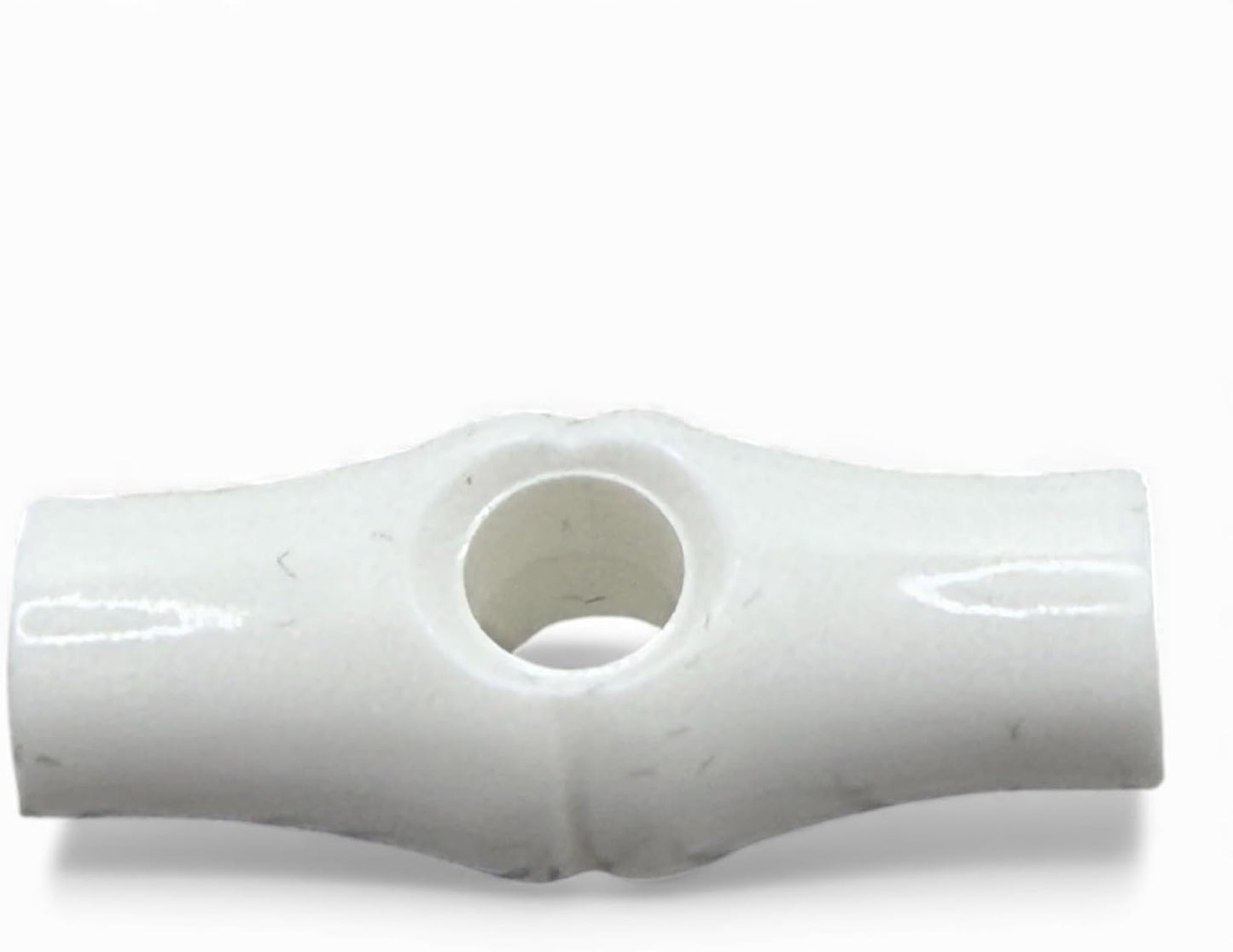 White Bamboo Shape Toggle Button, 25mm, Plastic, One Hole, Pack of 6