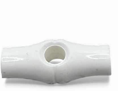 White Bamboo Shape Toggle Button, 25mm, Plastic, One Hole, Pack of 6