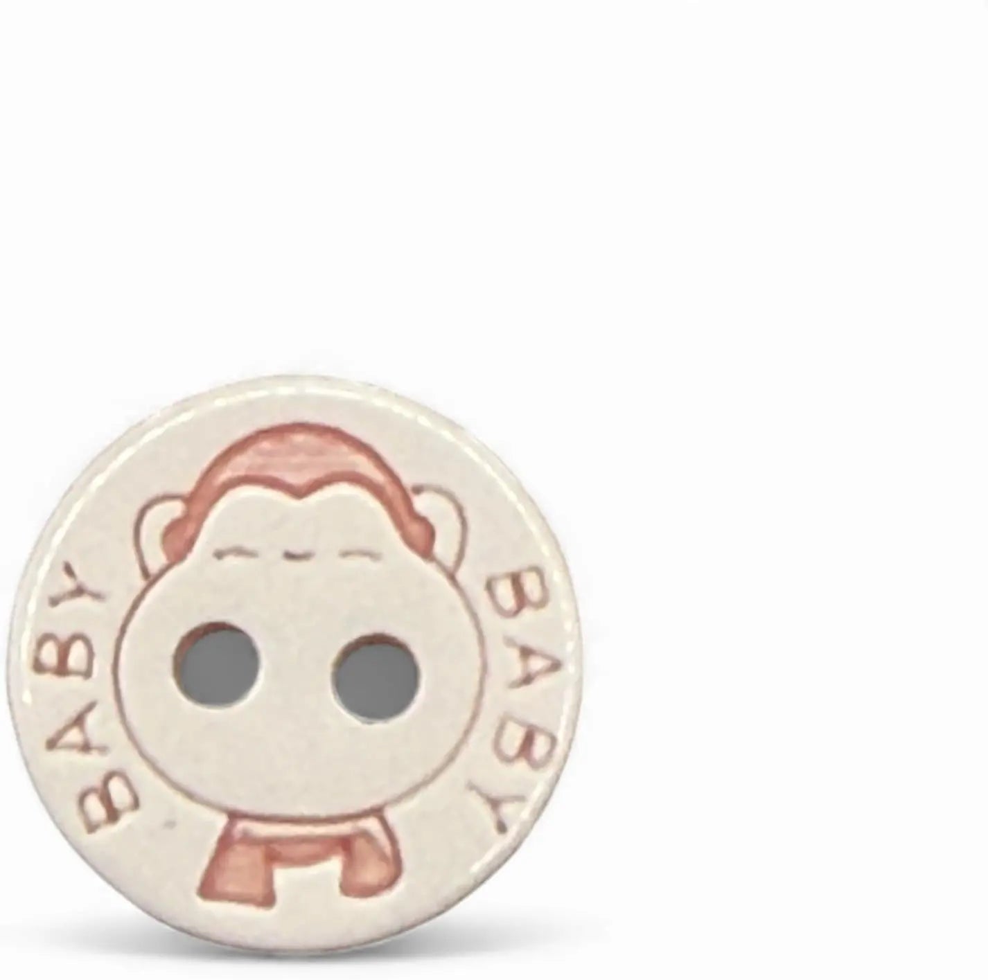 Two Hole Baby Buttons, Pink and White, 12.5mm, Pack of 10