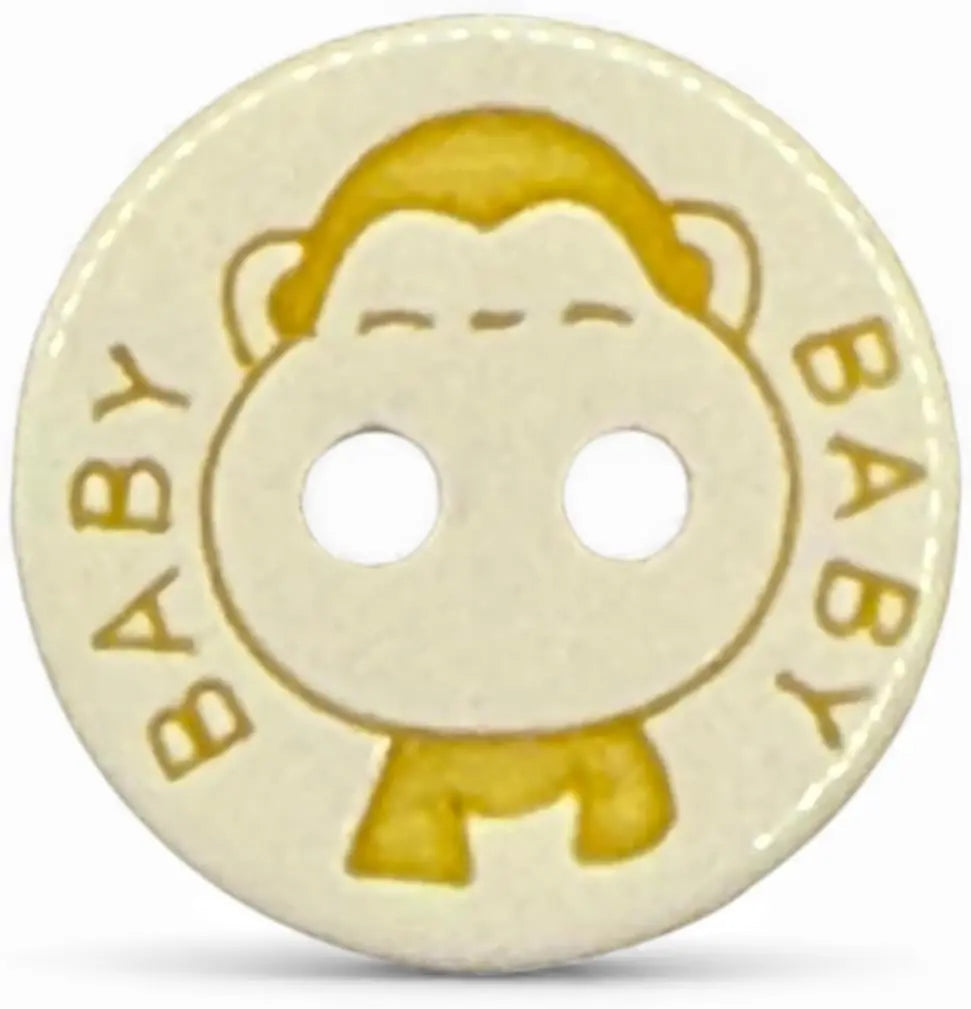 Baby Buttons, 12.5mm Resin, Yellow and White, Pack of 10