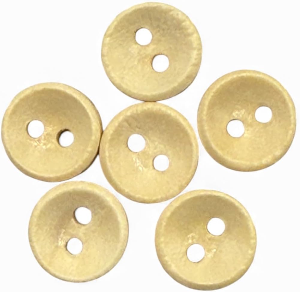 Wooden Oval Buttons, Light Brown, 10mm, 2 Hole, Pack of 10