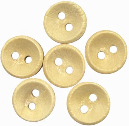 Wooden Oval Buttons, Light Brown, 10mm, 2 Hole, Pack of 10