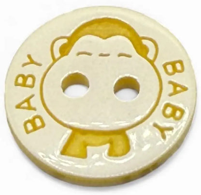 Baby Buttons, 12.5mm Resin, Yellow and White, Pack of 10