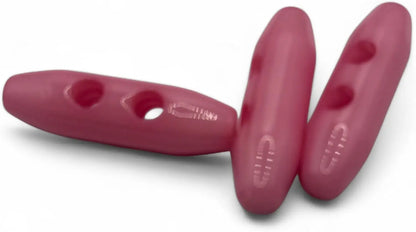 Plastic Toggle Buttons, 38mm Diameter, 2-Hole Design, Pack of 6, Baby Pink