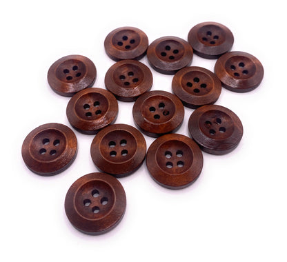 KnitForLess 18mm Brown Wooden Buttons Cardigan Sewing Knitting 4 Hole