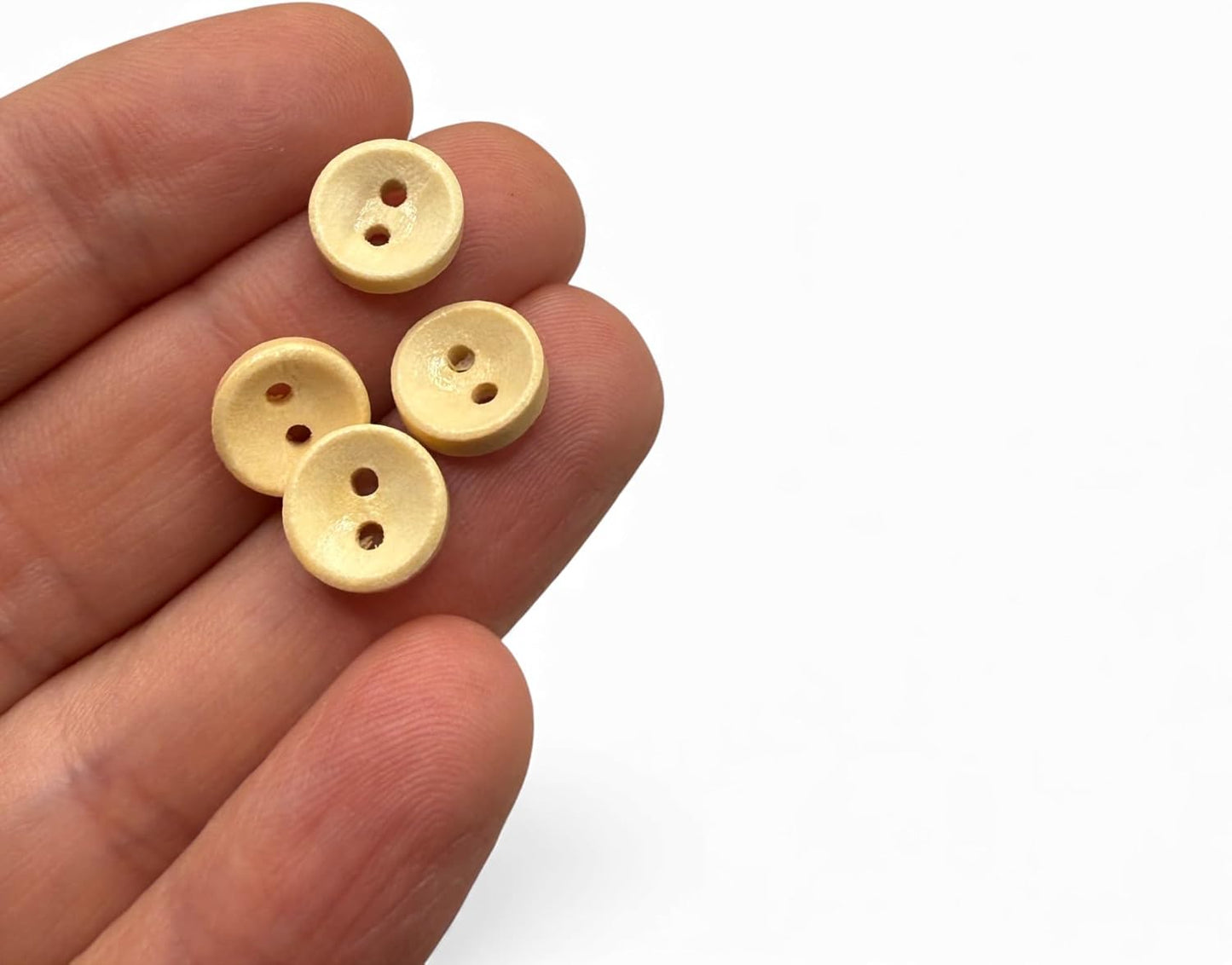 Wooden Oval Buttons, Light Brown, 10mm, 2 Hole, Pack of 10