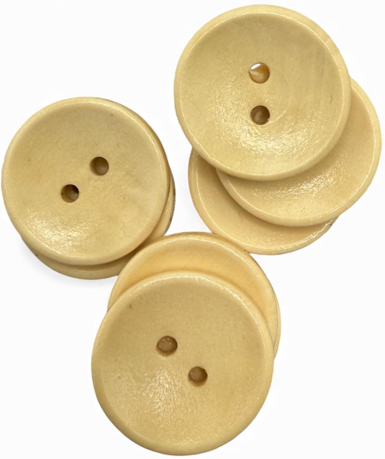 Wooden Sewing Buttons, 2 Hole, Light Brown, Oval Shape, 20mm, Pack of 10