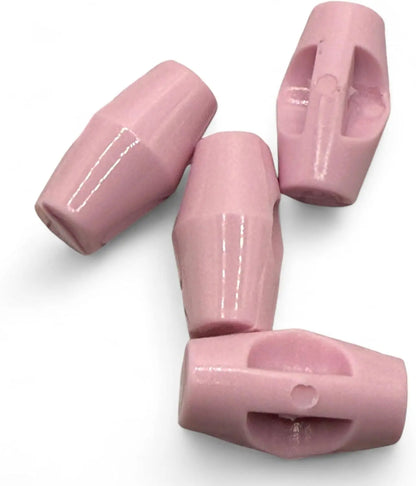 Toggle Buttons for Baby Clothing, Pink Plastic Duffle Fasteners, 19mm, 6-Pack