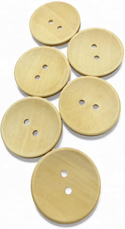 35mm Large Buttons, Light Brown, 2 Hole, Oval Shape, Pack of 10