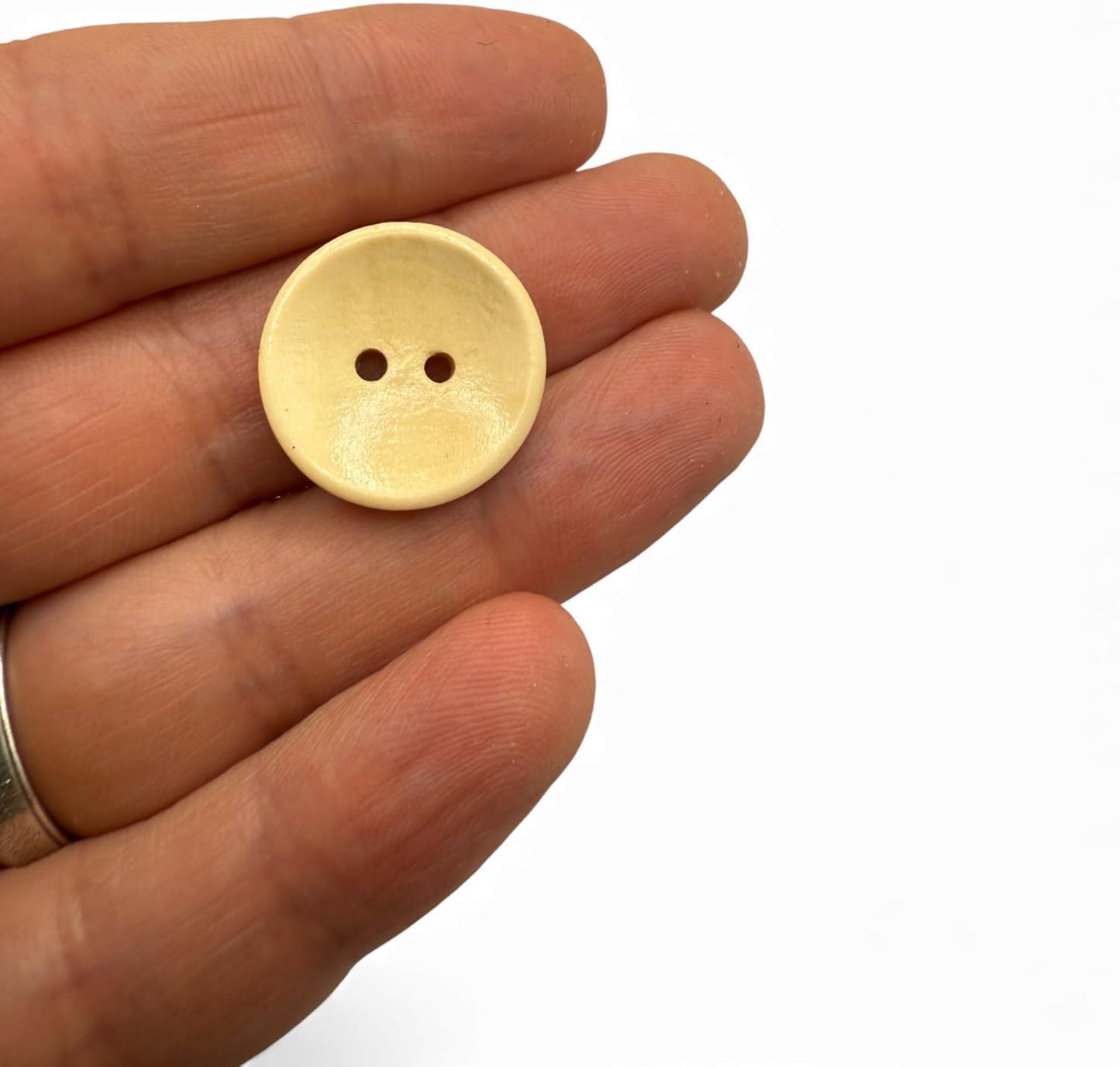 Wooden Sewing Buttons, 2 Hole, Light Brown, Oval Shape, 20mm, Pack of 10