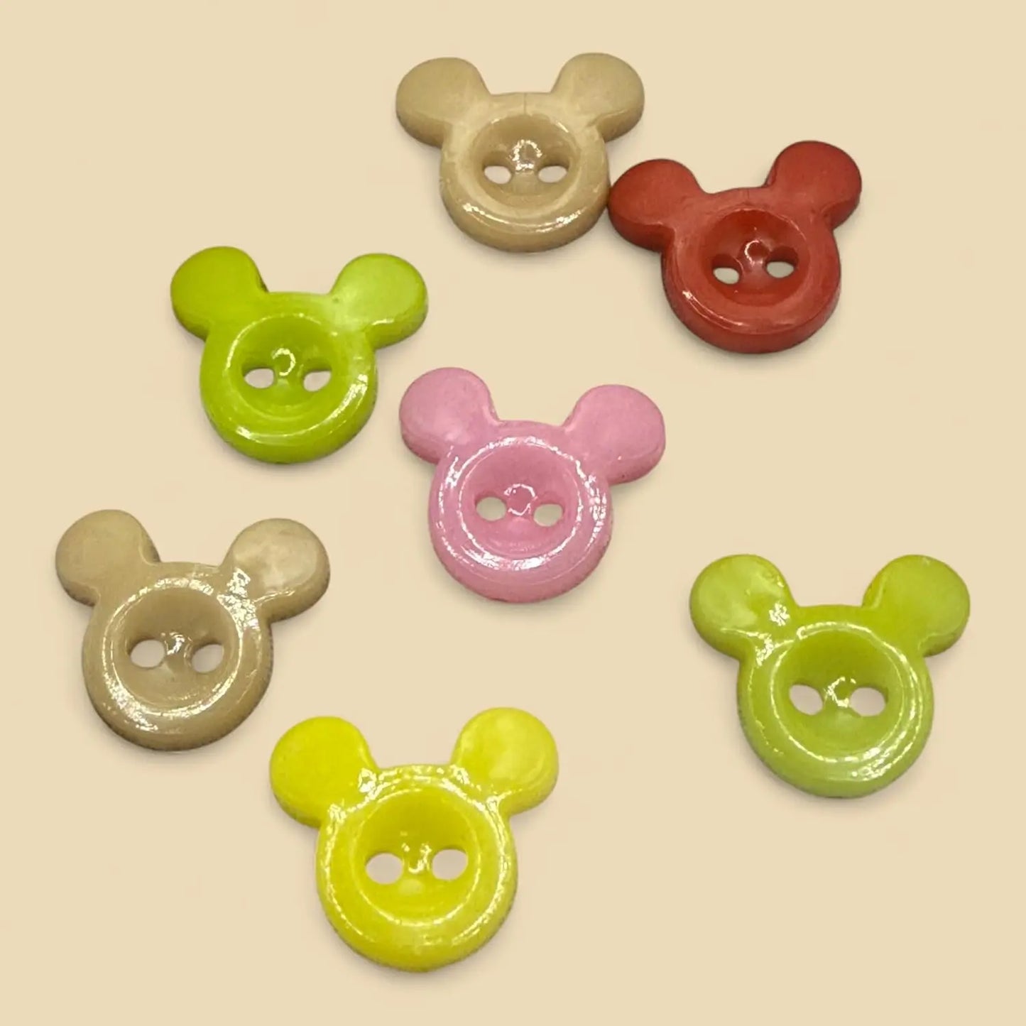 Children's Mickey Mouse Plastic Buttons, 14mm, Pack of 20, for Crafts and Sewing