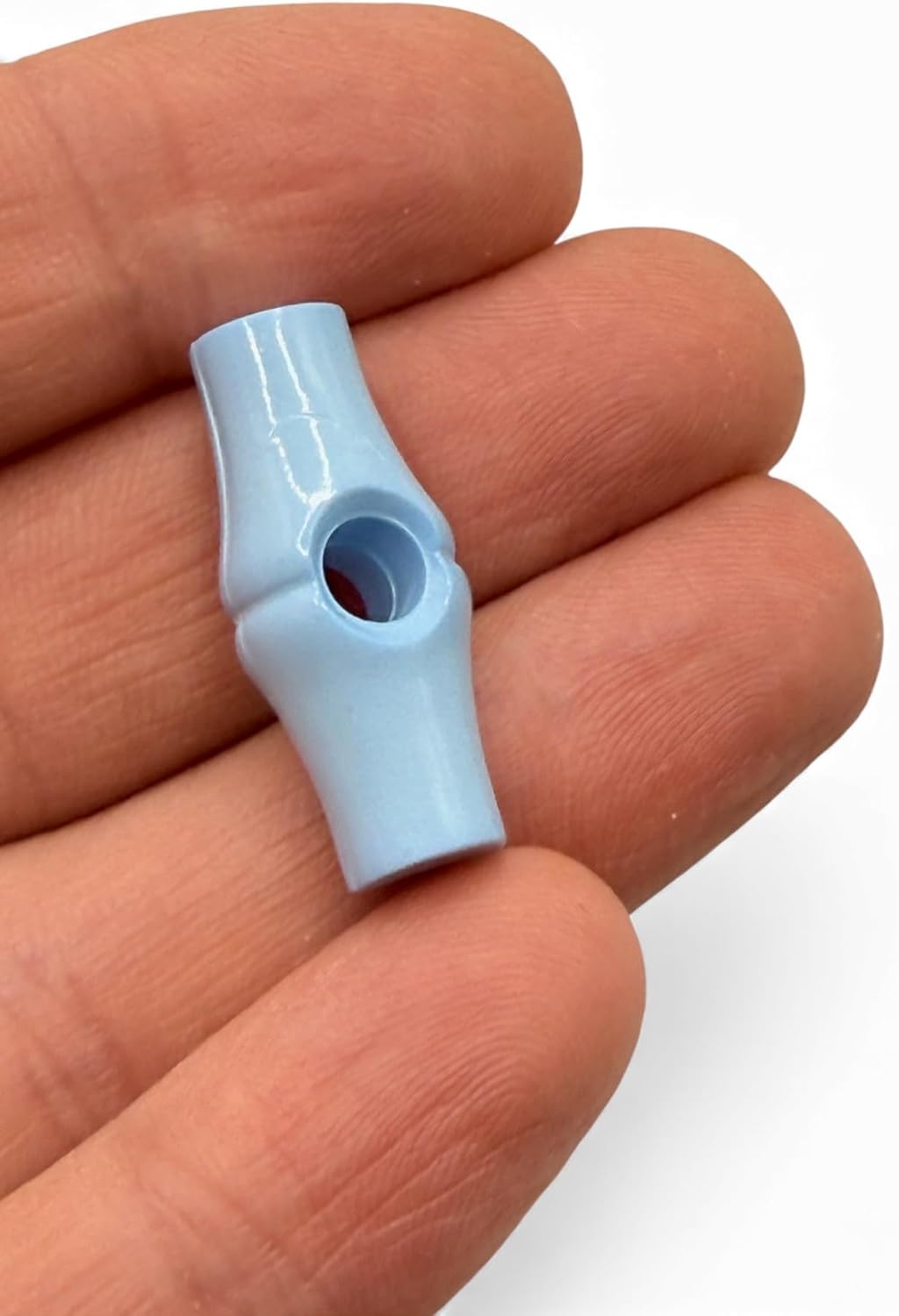 Baby Blue Toggle Buttons, Bamboo Shape, 25mm, One Hole, Pack of 6