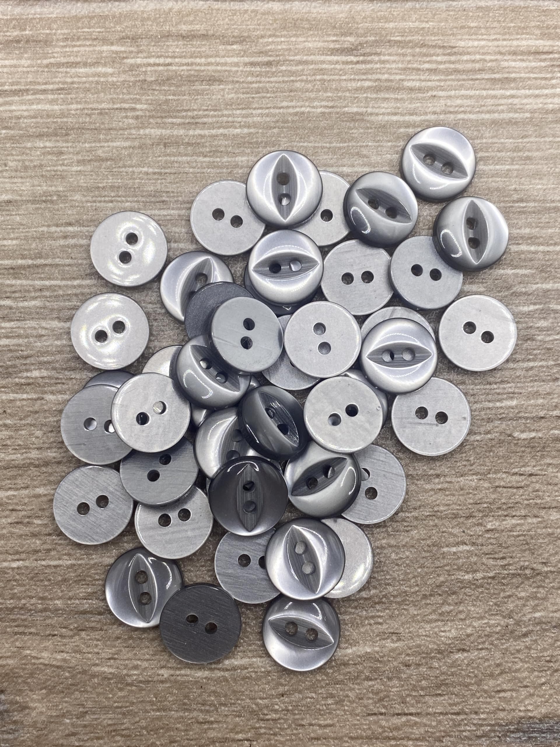KnitForLess 100Pcs 11mm Fisheye Buttons Polyester Baby Cardigans Knitting Sewing