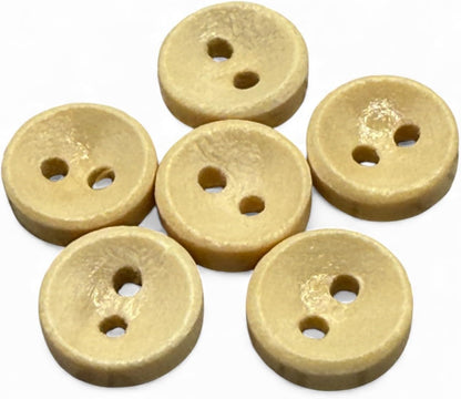 Wooden Oval Buttons, Light Brown, 10mm, 2 Hole, Pack of 10