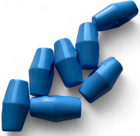 Baby Toggle Buttons, Blue Plastic Duffle Fasteners, 19mm, Pack of 6